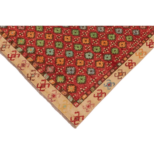 Boho Chic Balochi Red/Beige Wool Rug - 6'9''x9'8'' For Sale - Image 4 of 10