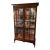 Attributed to Hekman Furniture Glass Front Display Cabinet With Burled Wood, Mirrored Back, Lighted and Glass Shelves, For Sale
