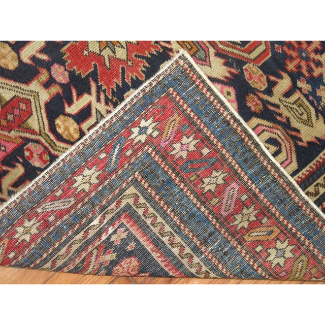 Rare Navy Field Late 19th Century Antique Caucasian Shirvan Rug - 3'3" x 4'3" For Sale In New York - Image 6 of 6