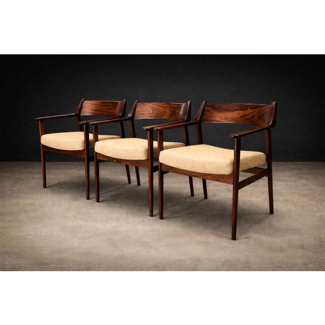 Set of Four Brazilian Rosewood Armchairs / Dining Chairs by Jorge Jabour, Cantù, 1960s - Lot 634–615A For Sale - Image 16 of 18