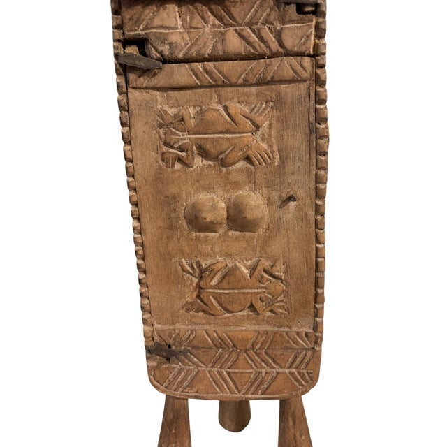 Vintage Unique Dogon Hand Carved Wooden Box Mali 26" H For Sale In New York - Image 6 of 6