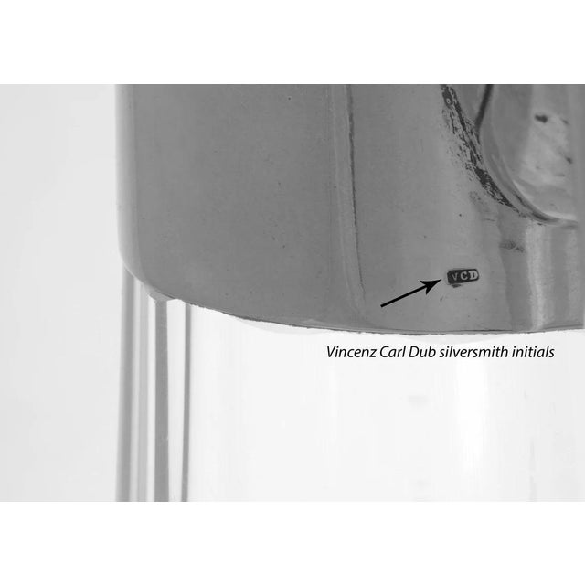 Late 19th Century Late 19th Century Jugendstil Austro-Hungarian Silver Mount Glass Carafe Decanter Claret Jug Vincenz Carl Dub For Sale - Image 5 of 5