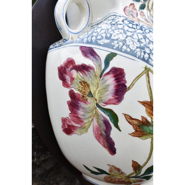 French Art Nouveau Ceramic Terre de Fer Wall Fountain from Longchamp, 1890s For Sale - Image 11 of 18