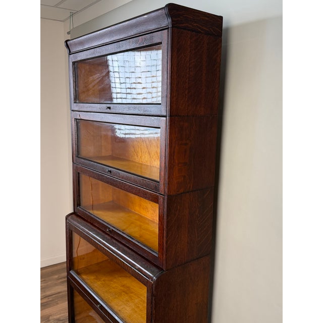 Antique Hale System Quarter-Sawn Oak Five-Stack Barrister Bookcase, C. 1910 For Sale In Boston - Image 6 of 15