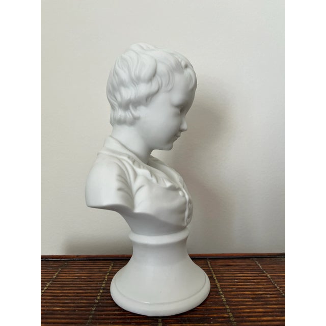 Mid-Century French Bisque Bust of a Young Child For Sale - Image 4 of 9