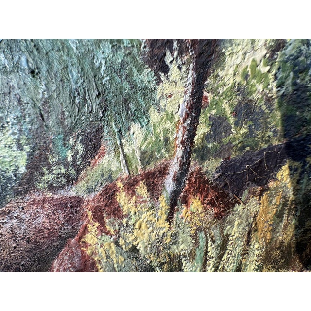 Mexican 1952 "Ahuehuete" Mexican Cypress Landscape Oil Painting, Signed A. Juárez For Sale - Image 3 of 9