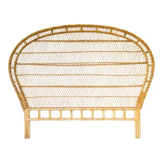 Bentwood Bamboo Wicker Rattan Headboard for a Double or Queen Bed For Sale