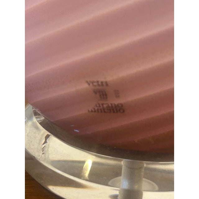 Mid 20th Century Italian Pink Metalic Swirled Murano Table Lamp For Sale In Naples, FL - Image 6 of 6