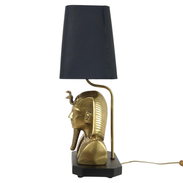 Vintage Hollywood Regency Brass Pharaoh Table Lamp, 1960s For Sale - Image 6 of 18