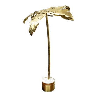 Vintage Brass Palm Tree Floor Lamp For Sale