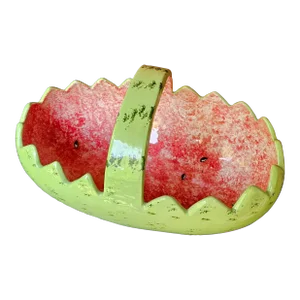 Ceramic Hand Painted Watermelon Fruit Basket