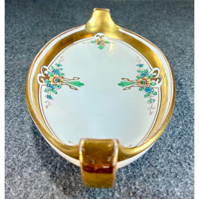 Ceramic Antique Pickard Handled Porcelain Oval Serving Dish For Sale - Image 7 of 9
