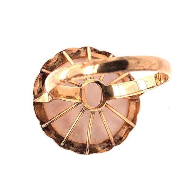 Metal 14 Karat Yellow Gold Dome Pearl Ring For Sale - Image 7 of 9