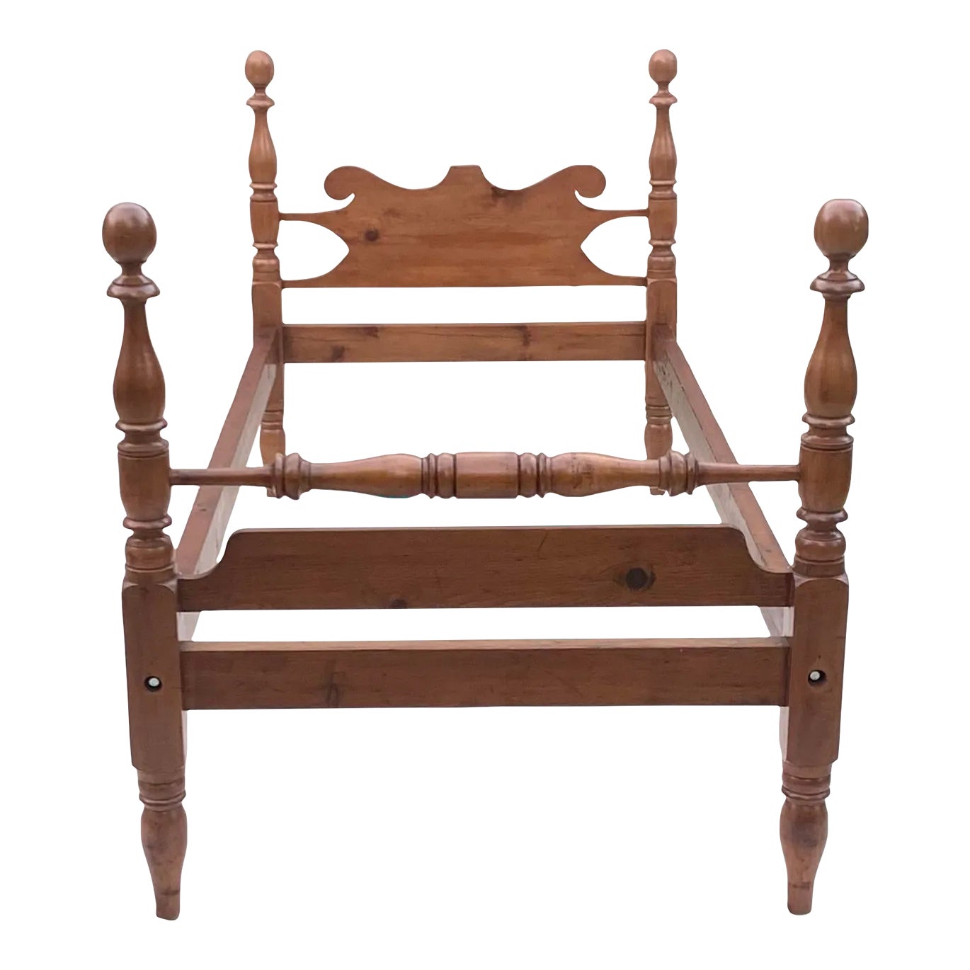 1960s Vintage Cannonball Twin Bed Frame | Chairish