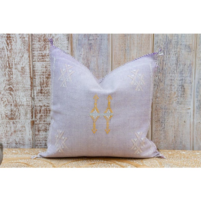 Tribal Lona Moroccan Silk Rug Pillow For Sale - Image 3 of 10