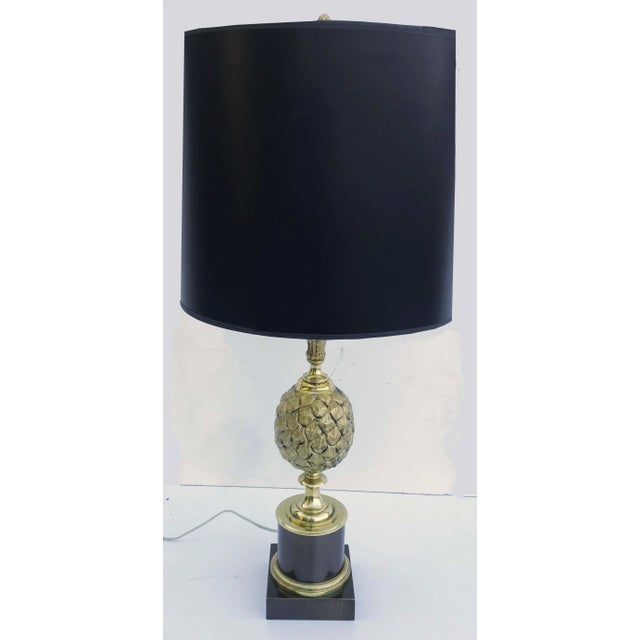 1960s 1960s Maison Charles Pine Cone Bronze Table Lamp For Sale - Image 5 of 5