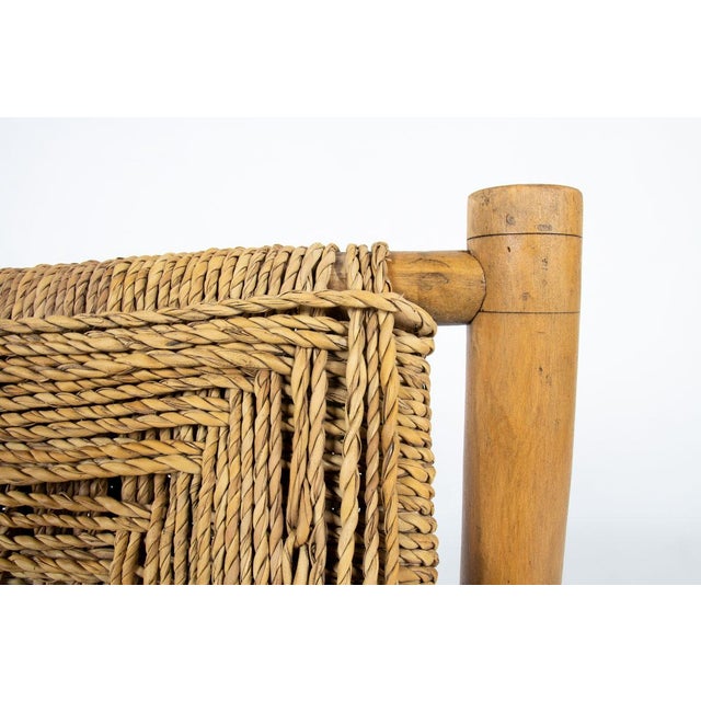 Lounge Chairs in Wood and Braided Rope by Audoux-Minet for Vibo Vesoul, France, 1950s, Set of 2 For Sale - Image 9 of 12