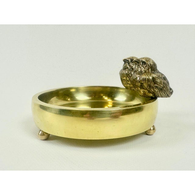 Gold Polish Art Deco Ashtray in Brass with Sparrows, 1920s For Sale - Image 8 of 15