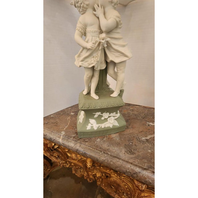 Early 20th Century Pair of Early 20th Century Cameo Jasperware-Style Porcelain Lamps For Sale - Image 5 of 12