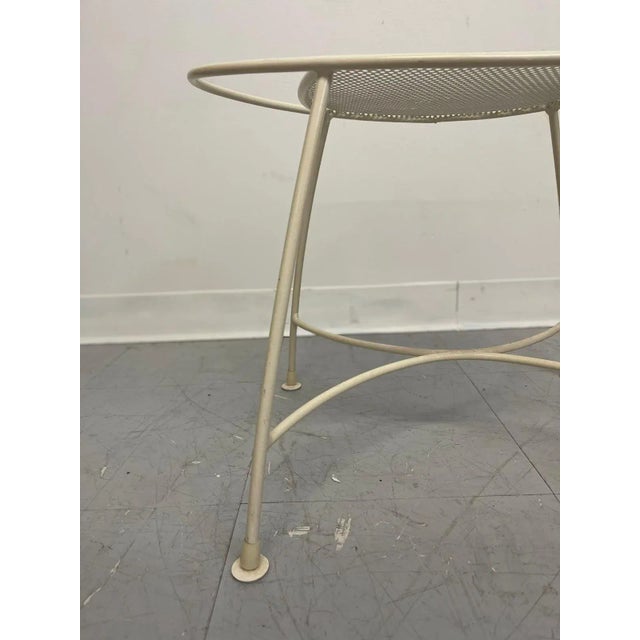 Metal 1970s Vintage Atomic Shaped Off White Bench For Sale - Image 7 of 8