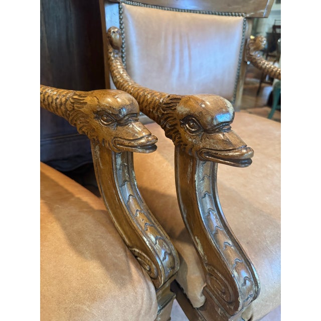 Old Leather Chairs - A Pair For Sale - Image 4 of 12
