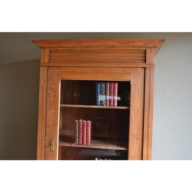 Antique Oak Art Deco Display Cabinet For Sale - Image 4 of 10