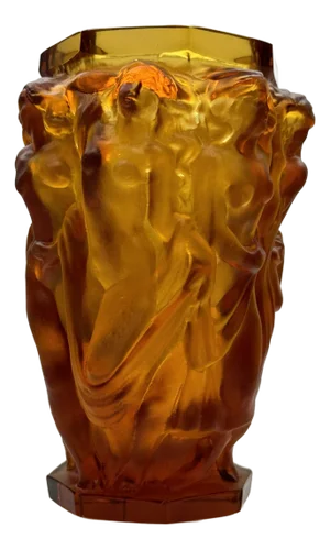 Bacchantes Vase in Frosted Glass by Lalique