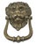 Vintage English Brass Lion Head Door Knocker For Sale - Image 4 of 9