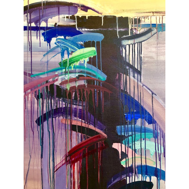 Abstract Expressionism Berenice D'vorzon, Large Abstract Expressionist New York Modernist Woman Artist Bold Oil Painting, 1980 For Sale - Image 3 of 6