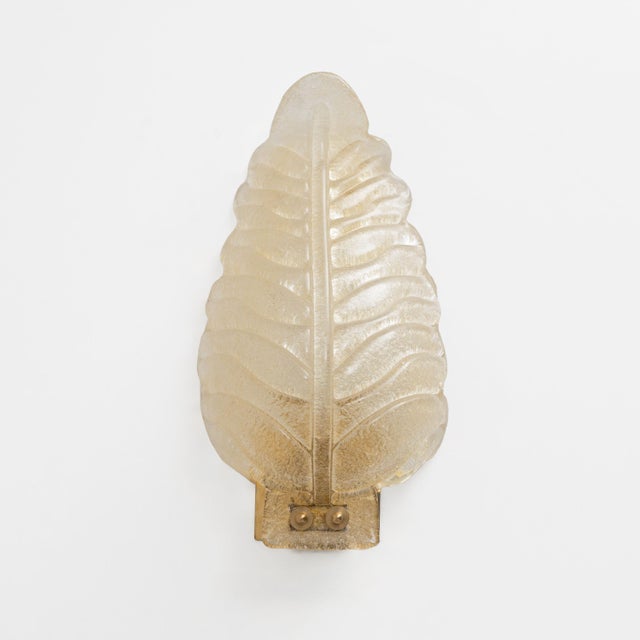 Pair of barovier & toso style blown murano glass wall lights, italy, 1980s. The sconces have brass supports; murano glass...