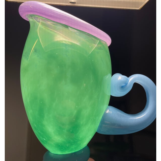 1990s Art Glass Pitcher by Arien For Sale - Image 4 of 8