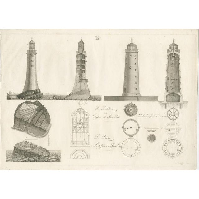 Antique Lighthouse Engineering Engravings, Set of 3, c.1800 This set of three large-format engravings depicts the design...
