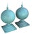 French Pair of Antique Painted Copper Architectural Sphere Post Finials For Sale - Image 3 of 4