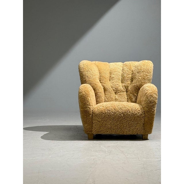 Finnish Modern, Organic Lounge Chairs, Shearling, Wood, Finland, 1940s For Sale - Image 11 of 11