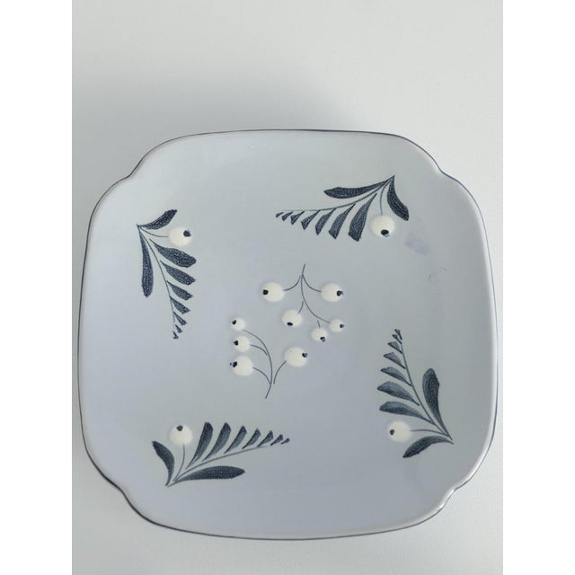 Mid-Century Modern French Blue Plate by Eva Jancke-Björk for Bo Fajans, 1950s For Sale - Image 10 of 11