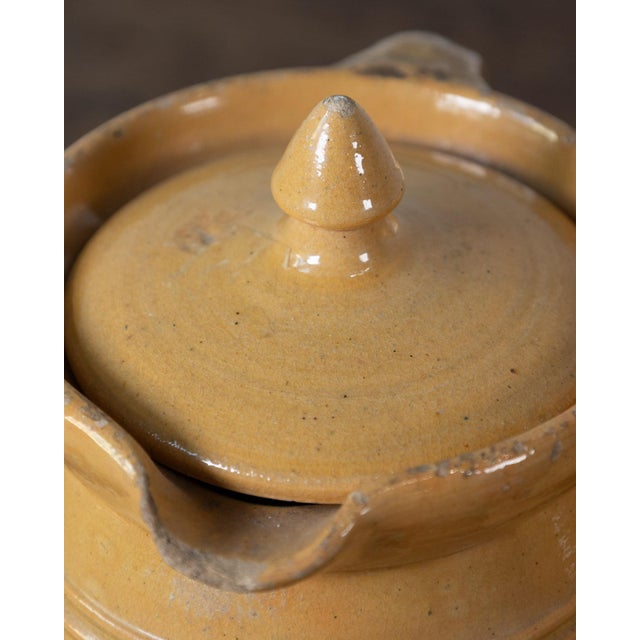 19th Century French Terracotta Pottery Lidded Pitchers With Floral Décor For Sale - Image 4 of 15