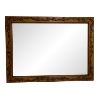 Vintage Carved Wood Frame Mirror For Sale