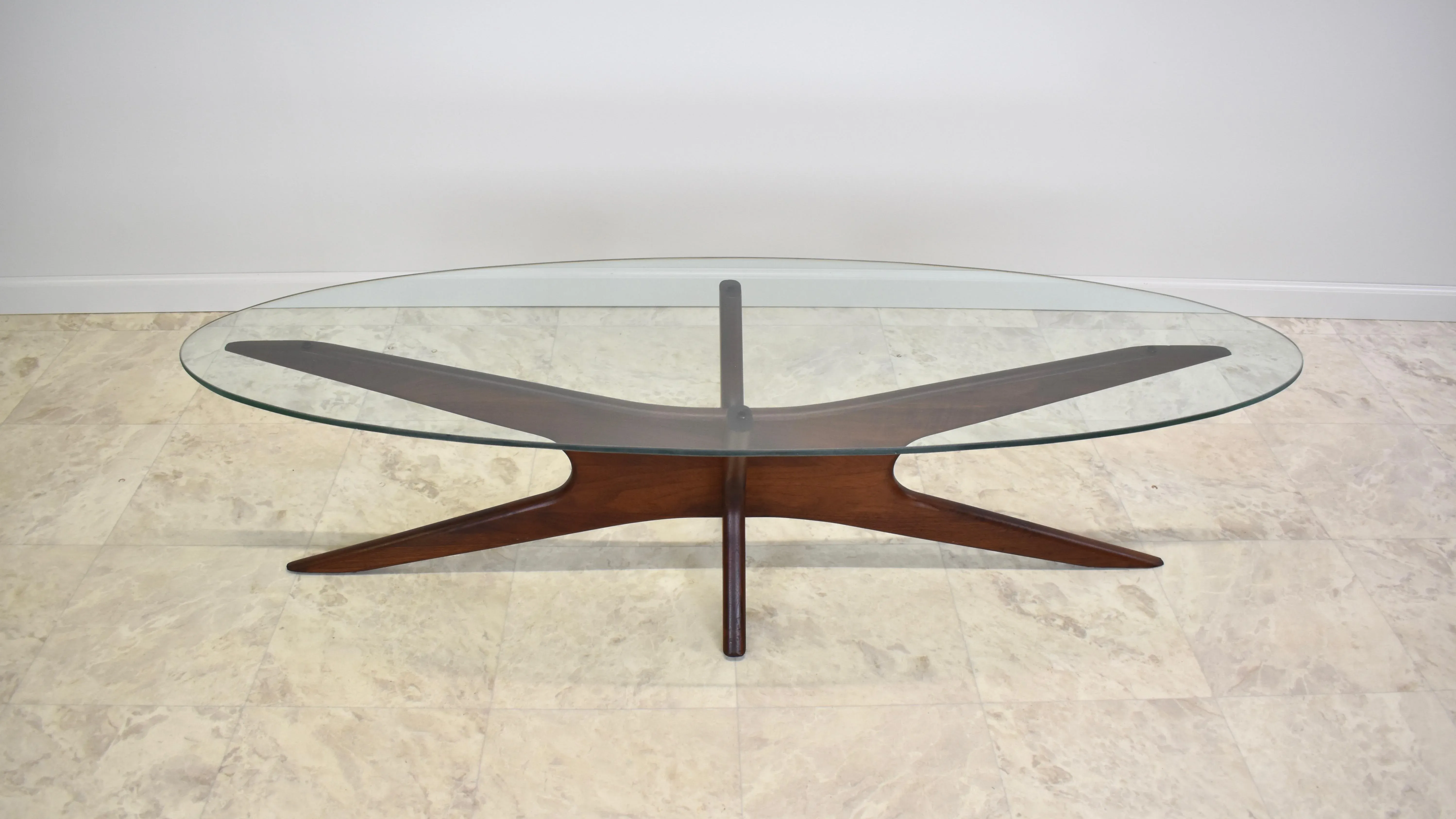 ■P157■ADRIAN PEARSALL■アメーバガラステーブル■リプロダクト 1960s Adrian Pearsall Mid Century “Jax” Walnut + Glass Coffee