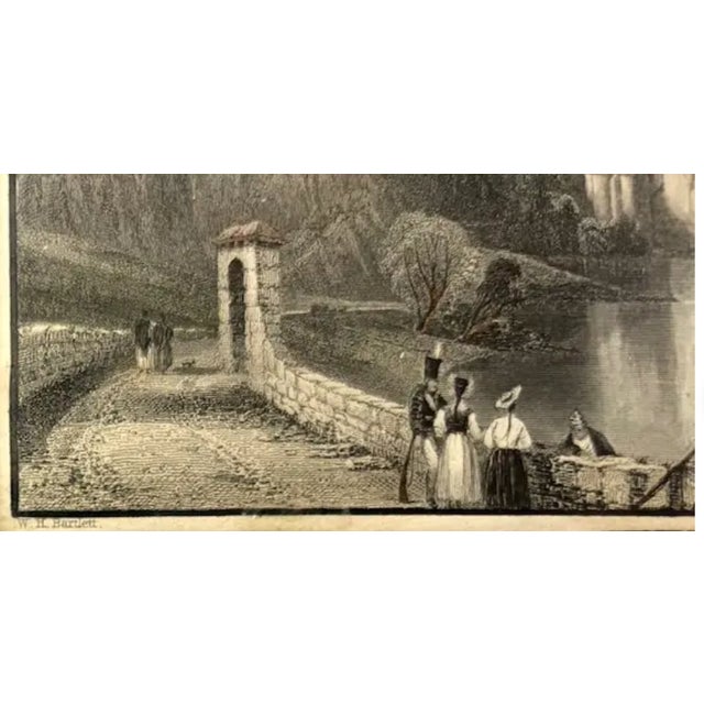 Antique Original Print - Castle of Chillon, Lake Geneva Switzerland, Signed Wh Bartlett - 1836 For Sale - Image 4 of 7