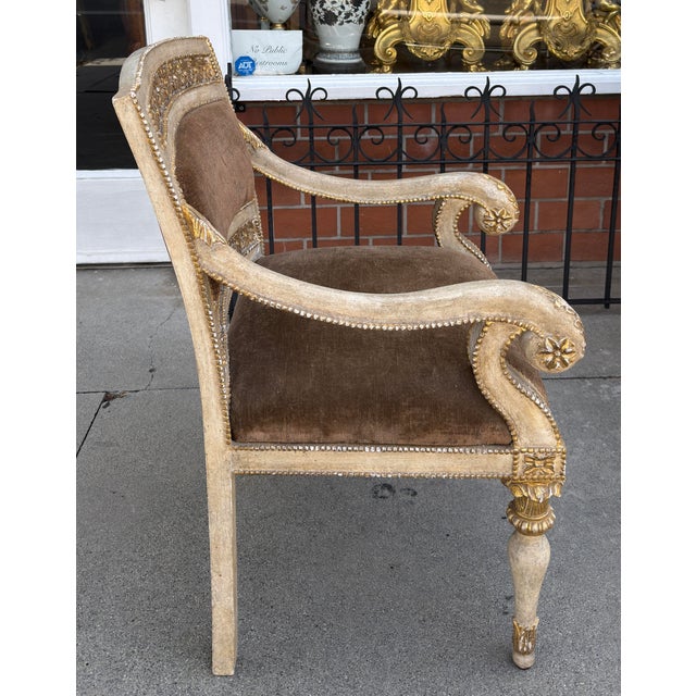 Wood 18th C Quatrain for Dessin Fournir Piedmontese Armchair 1 of 2 For Sale - Image 7 of 8