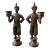 Vintage Maitland-Smith Attributed Bronze Turbaned Attendant Figural Candlesticks Manner of Tony Duquette – A Pair For Sale