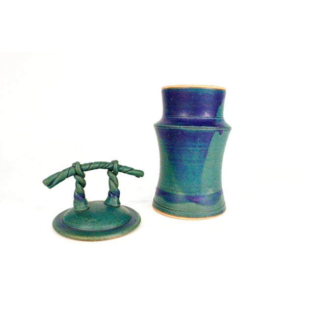 1970's Signed Mark Chamberlain Lidded Vessel For Sale - Image 4 of 10