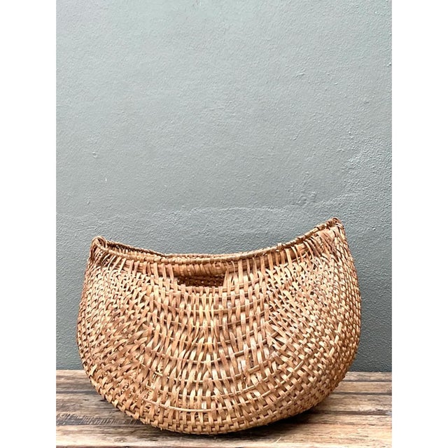 Vintage Woven Rattan Shaker Basket For Sale - Image 9 of 14