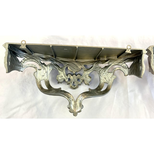 Vintage Hollywood Regency Style Wall Console Shelves- A Pair For Sale - Image 17 of 18