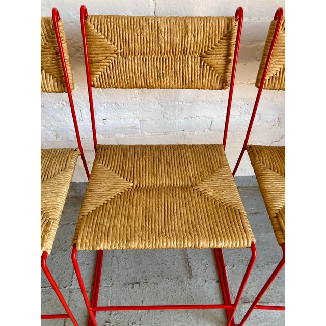 Chairs with Natural Straw Seats from Pirela Atelier, 1970s, Set of 6 For Sale - Image 11 of 16
