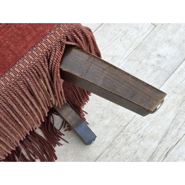 Danish Armchair in Pink Velour and Oak, 1960s For Sale - Image 13 of 18