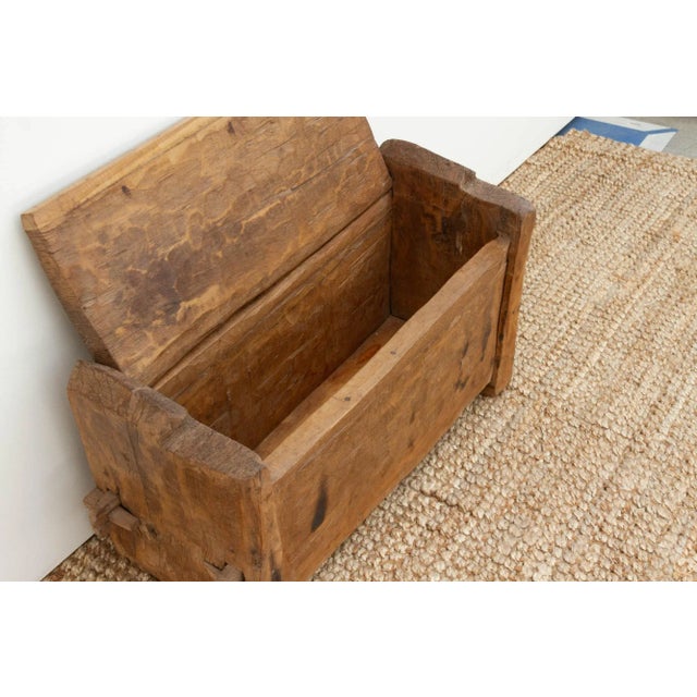 1960s Handhewn Wood Primitive Naga Trunk For Sale - Image 4 of 9