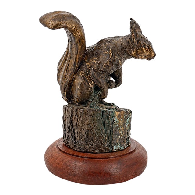 1980s Stockpiling - Franco Vianello Lost-Wax Bronze Squirrel Sculpture For Sale