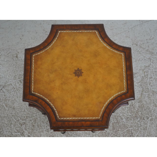 2010s Maitland Smith Leather Top Mahogany Occasional Faux Book Table For Sale - Image 5 of 18