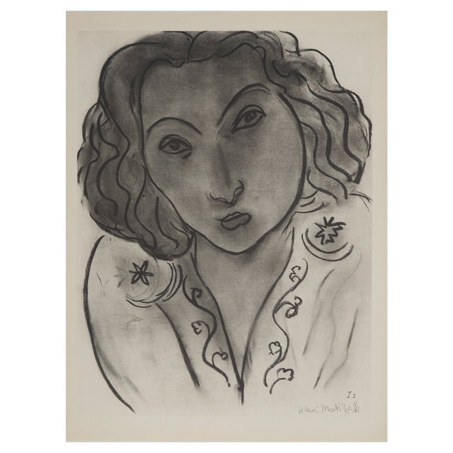 Henri Matisse, Model with Big Eyes, Lithograph For Sale